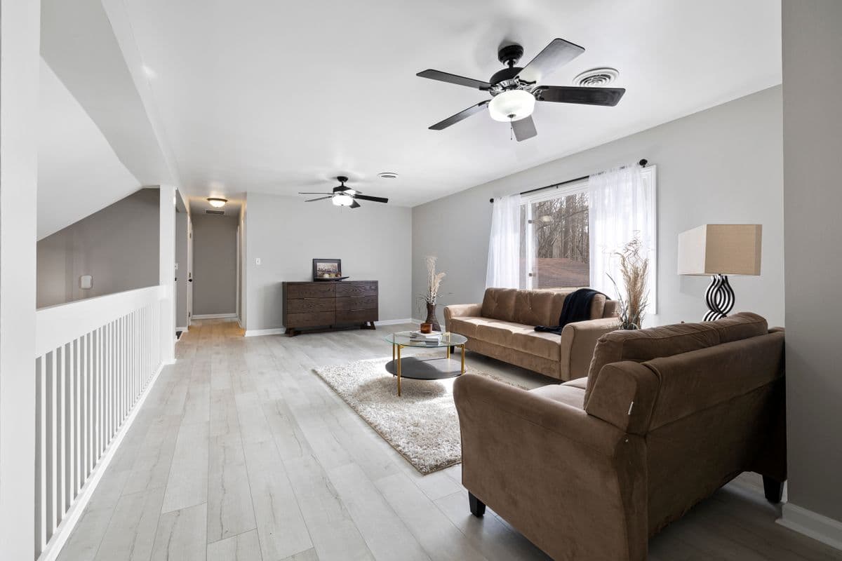 A furnished living room seating area